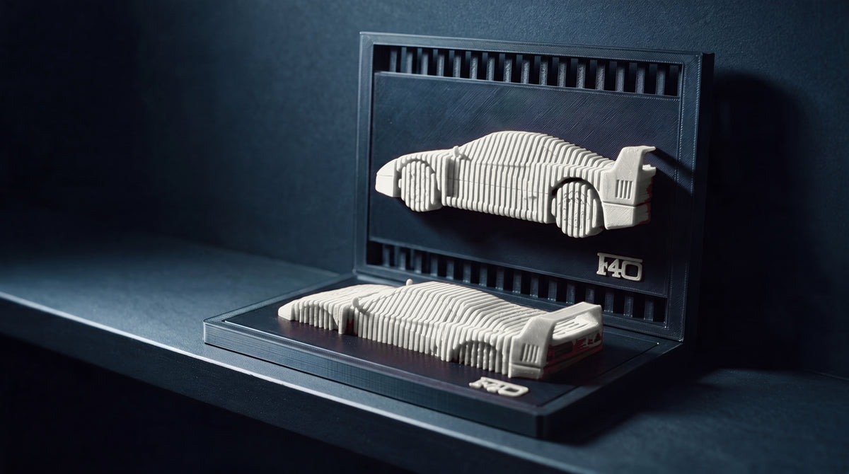 Ferrari F40 layered display, combo display, Bianco