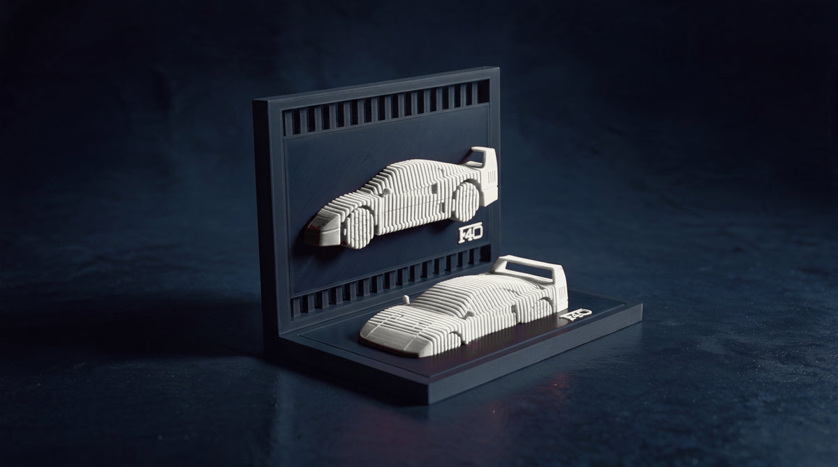 Ferrari F40 layered display, combo display, Bianco