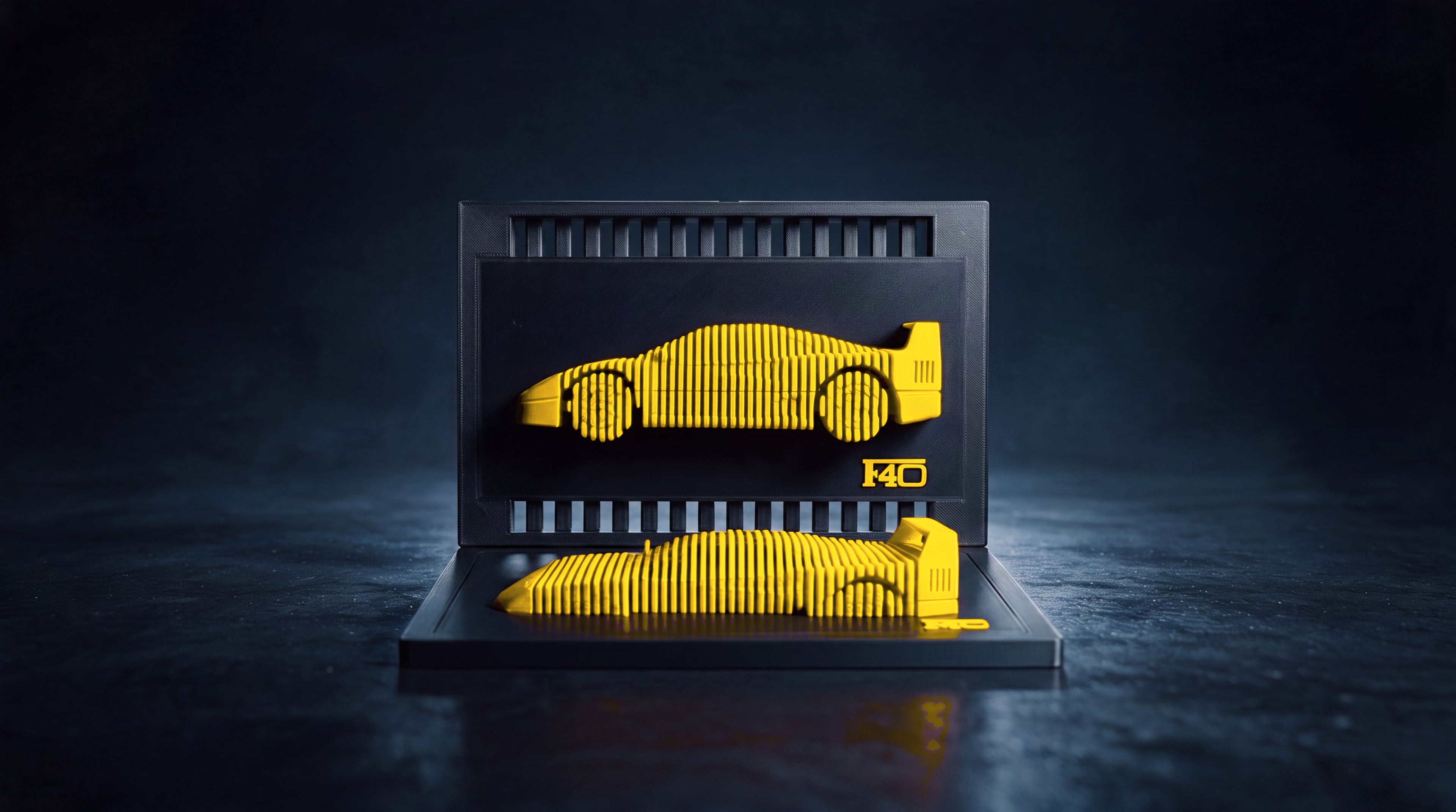 Ferrari F40 layered display, combo display, Giallo Modena