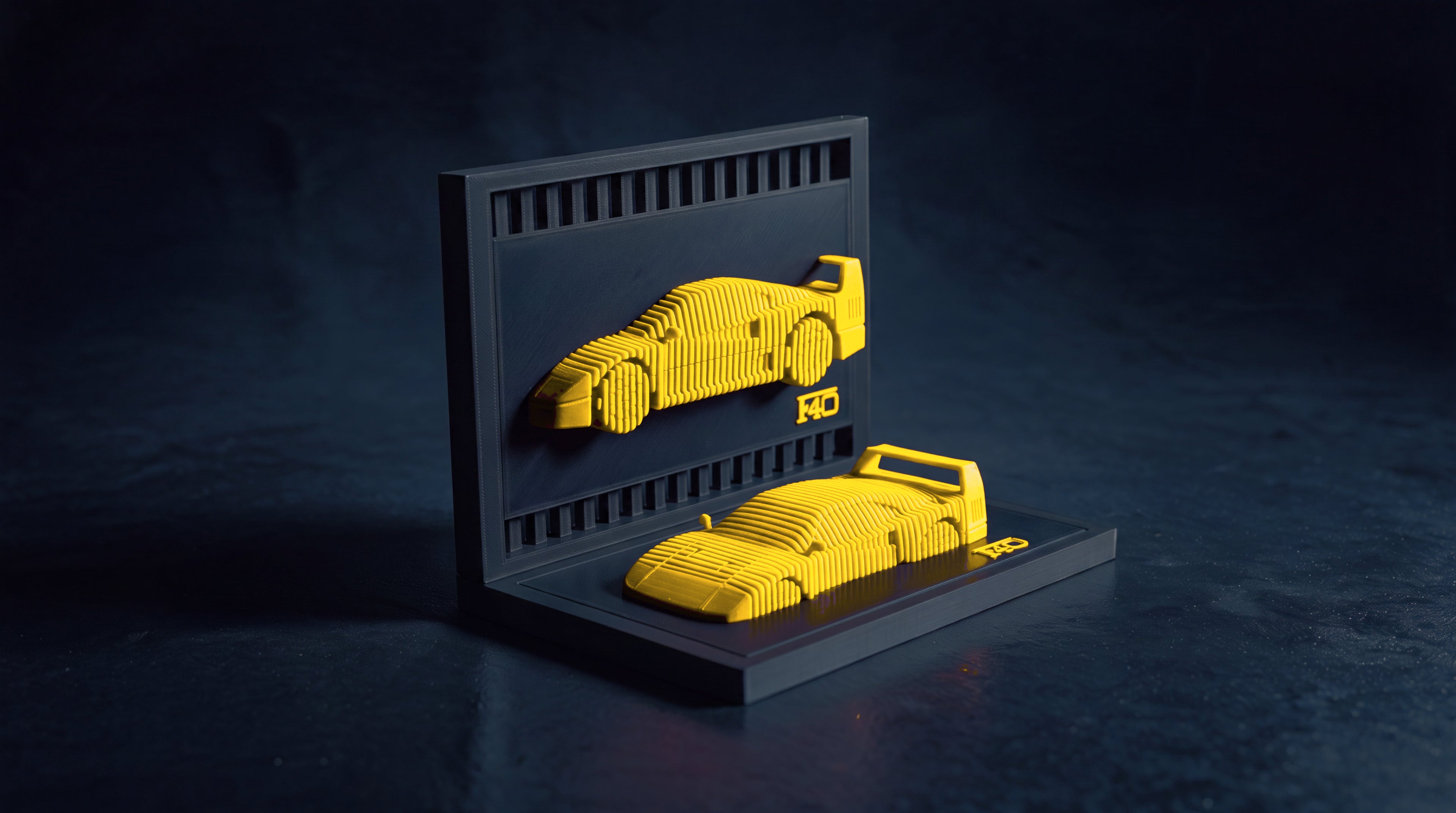 Ferrari F40 layered display, combo display, Giallo Modena