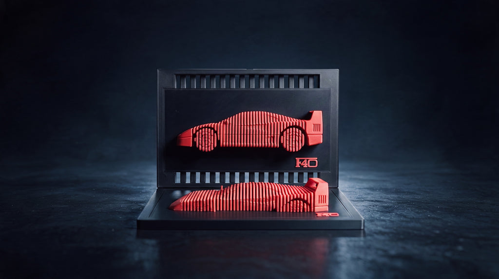 Ferrari F40 layered display, combo display, Rosso Corsa