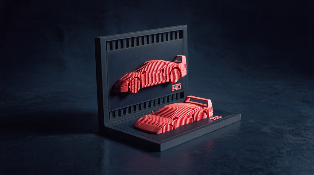 Ferrari F40 layered display, combo display, Rosso Corsa