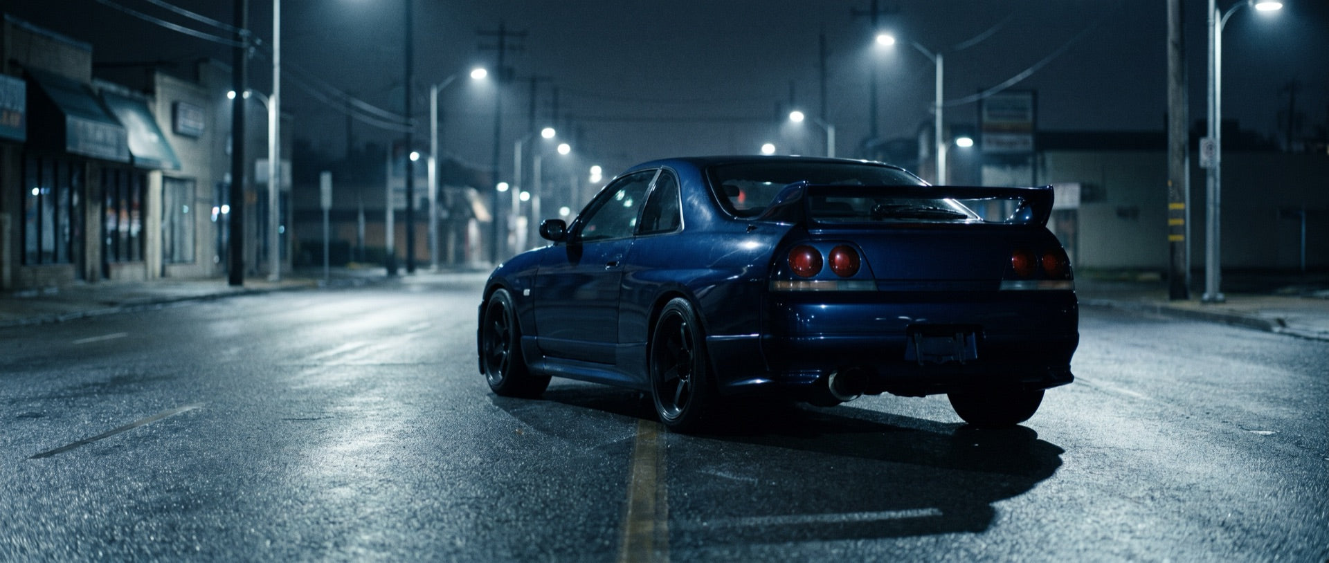Midnight road scene for the Skyline R34 archive object